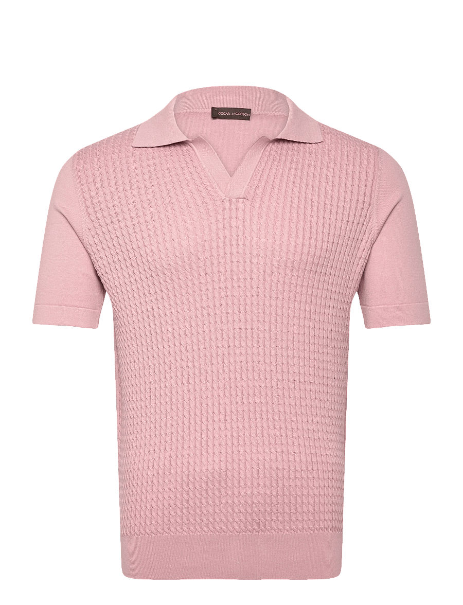 Oscar Jacobson - Alf Poloshirt S-S - knitted polos - desert rose - 1