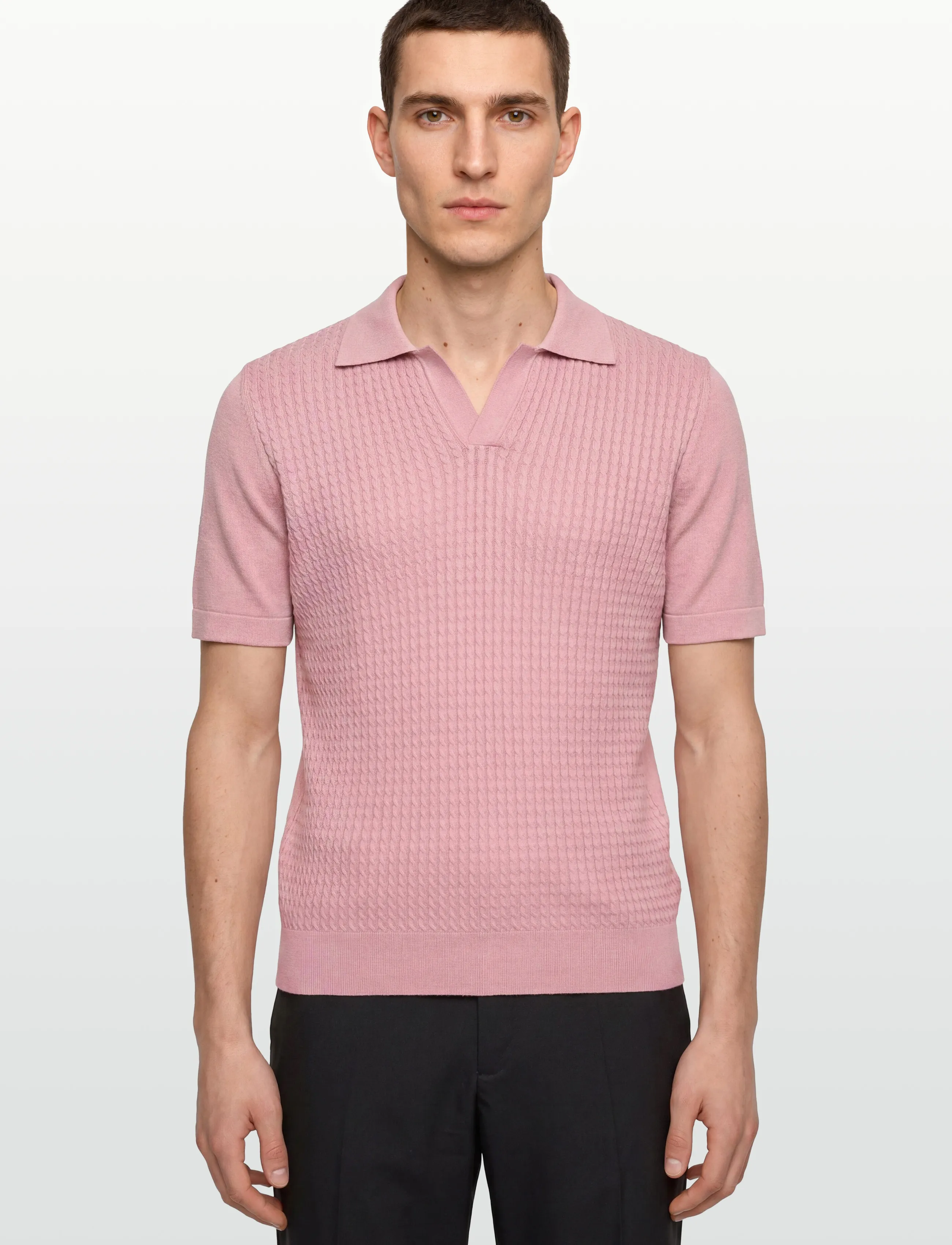 Oscar Jacobson - Alf Poloshirt S-S - gestrickte polohemden - desert rose - 3