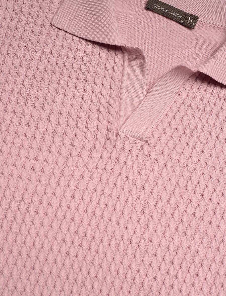 Oscar Jacobson - Alf Poloshirt S-S - knitted polos - desert rose - 5