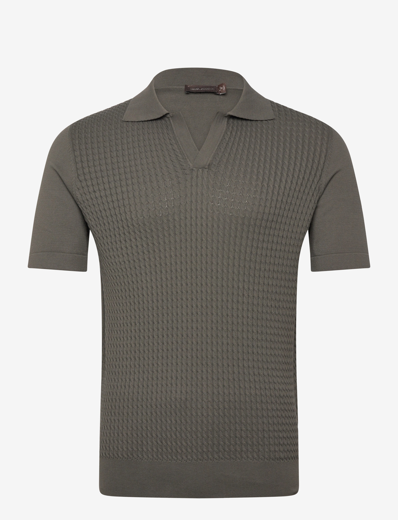 Oscar Jacobson - Alf Poloshirt S-S - knitted polos - nettle green - 0