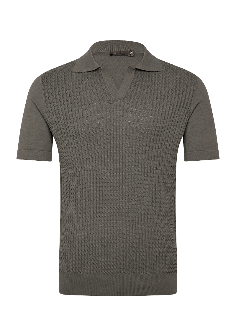 Oscar Jacobson - Alf Poloshirt S-S - knitted polos - nettle green - 0