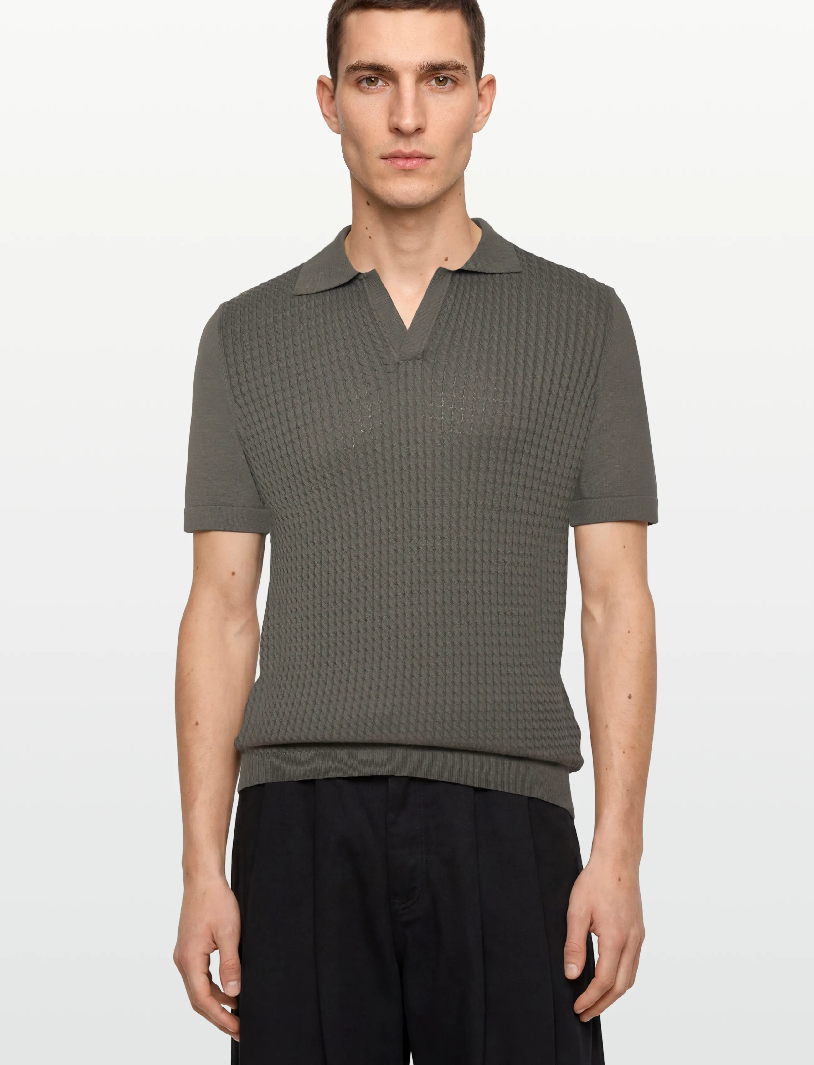 Oscar Jacobson - Alf Poloshirt S-S - stickade pikéer - nettle green - 3