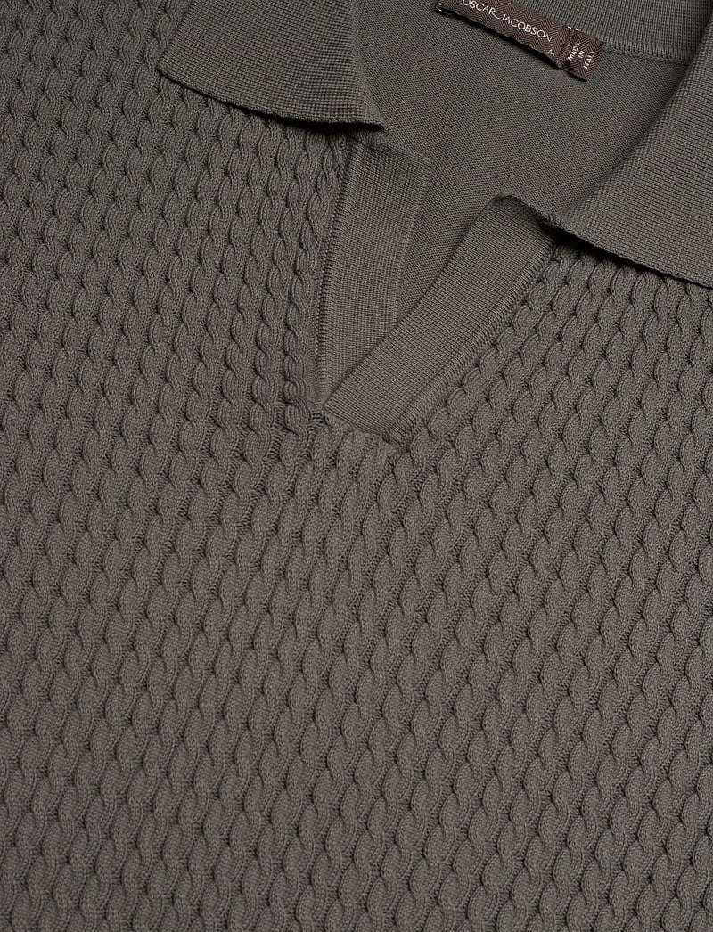 Oscar Jacobson - Alf Poloshirt S-S - knitted polos - nettle green - 2