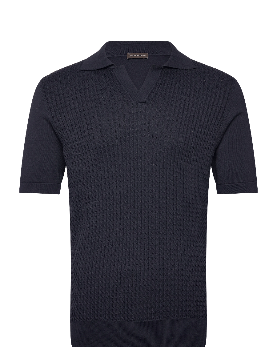 Oscar Jacobson - Alf Poloshirt S-S - kootud polosärgid - night blue - 1