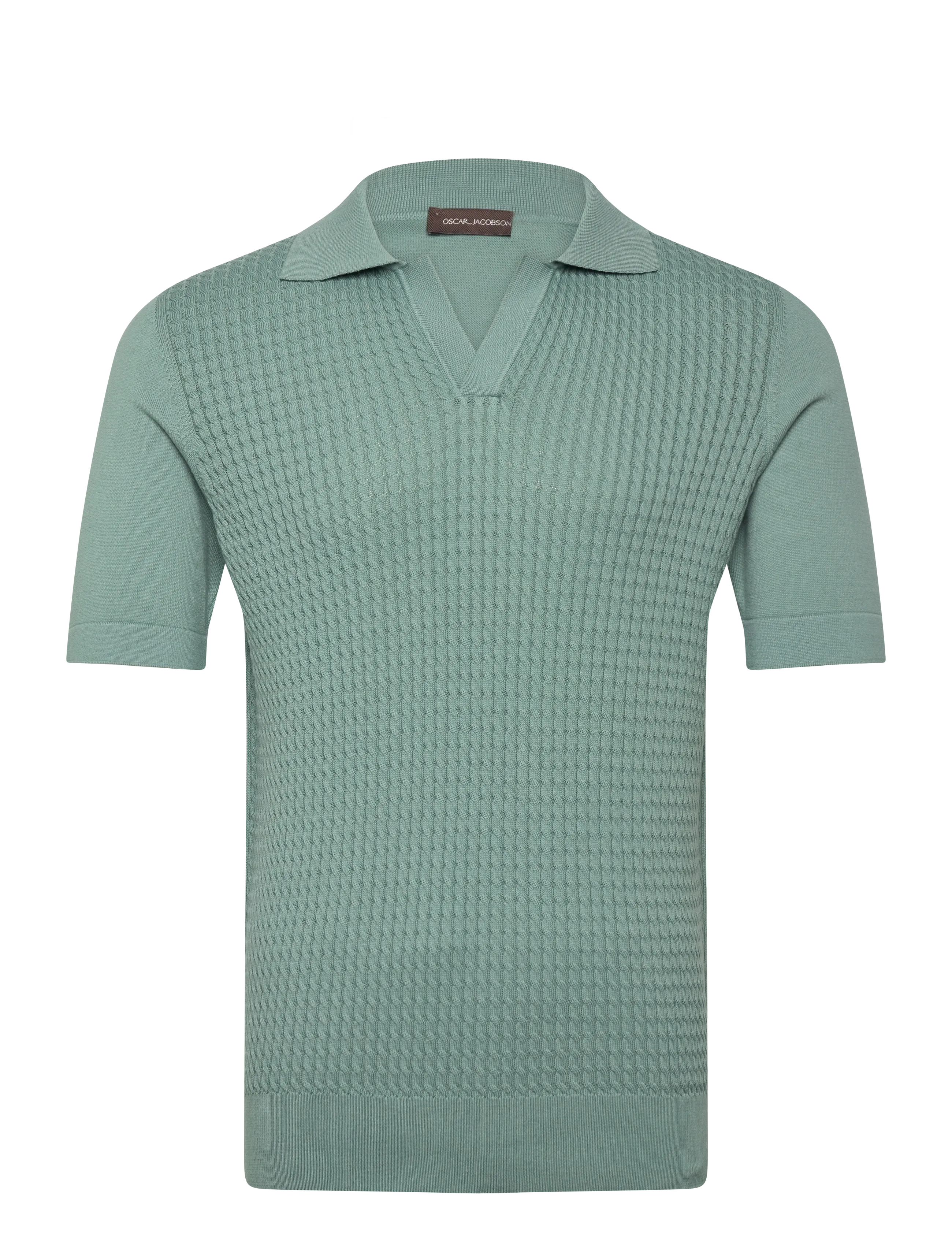 Oscar Jacobson Alf Poloshirt S-S - Short sleeve knitted polos - ROSMARY GREEN / green