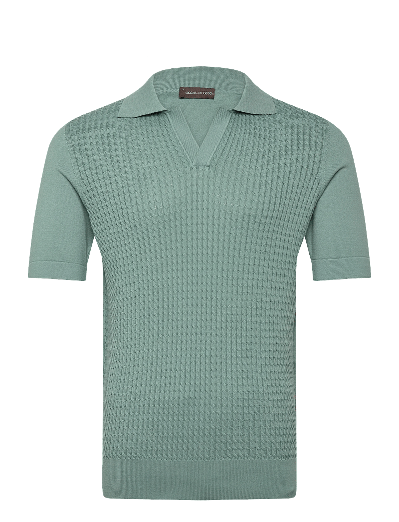 Oscar Jacobson - Alf Poloshirt S-S - knitted polos - rosmary green - 0