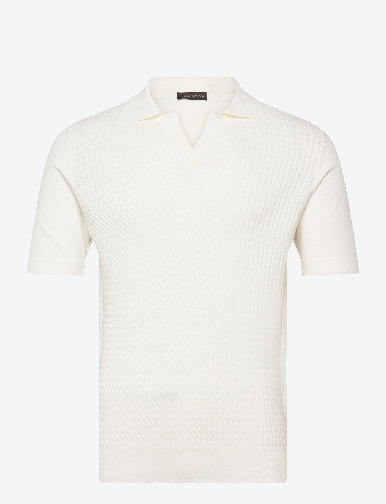 Oscar Jacobson - Alf Poloshirt S-S - gestrickte polohemden - snow white - 0