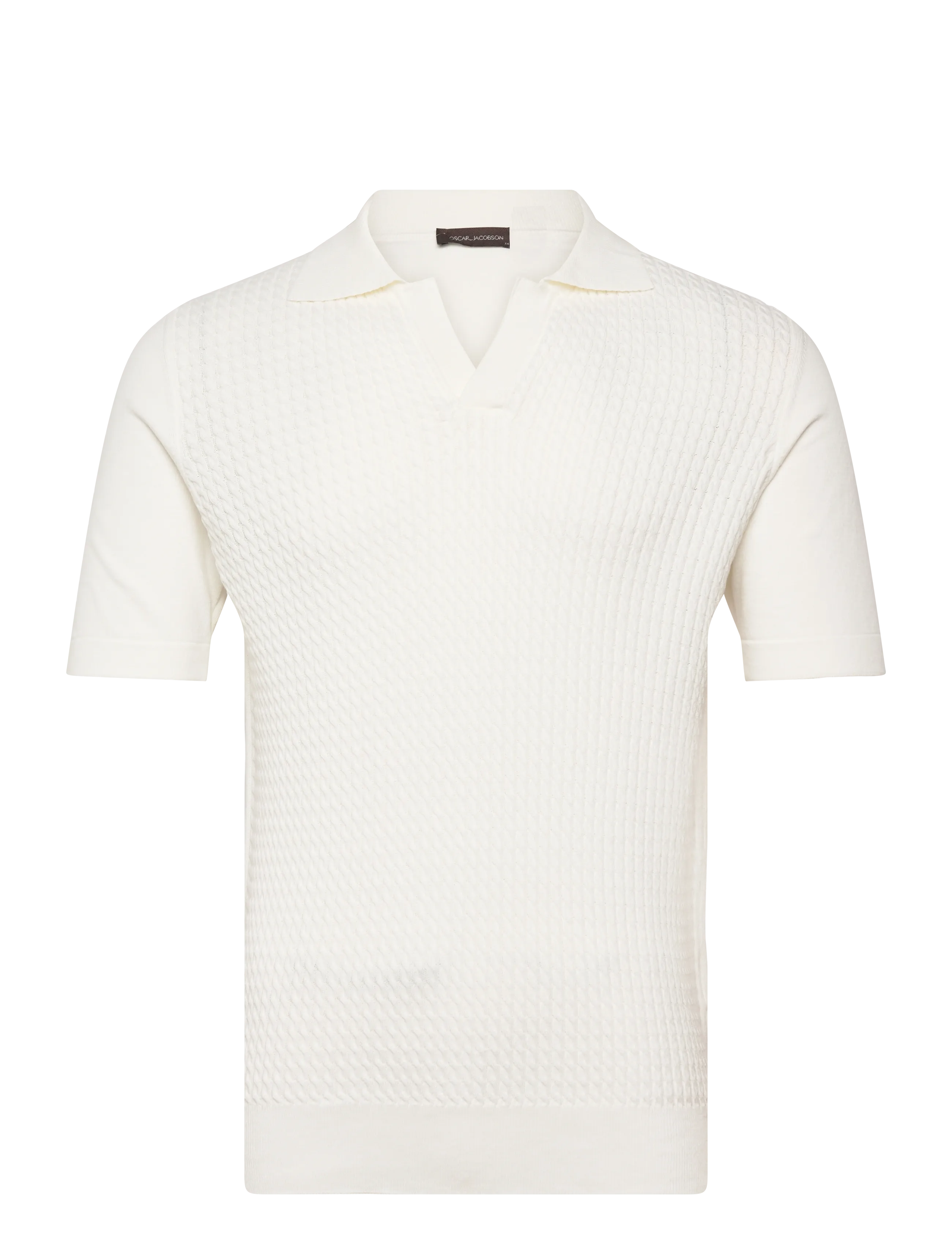 Oscar Jacobson Alf Poloshirt S-S - Short sleeve knitted polos - SNOW WHITE / white