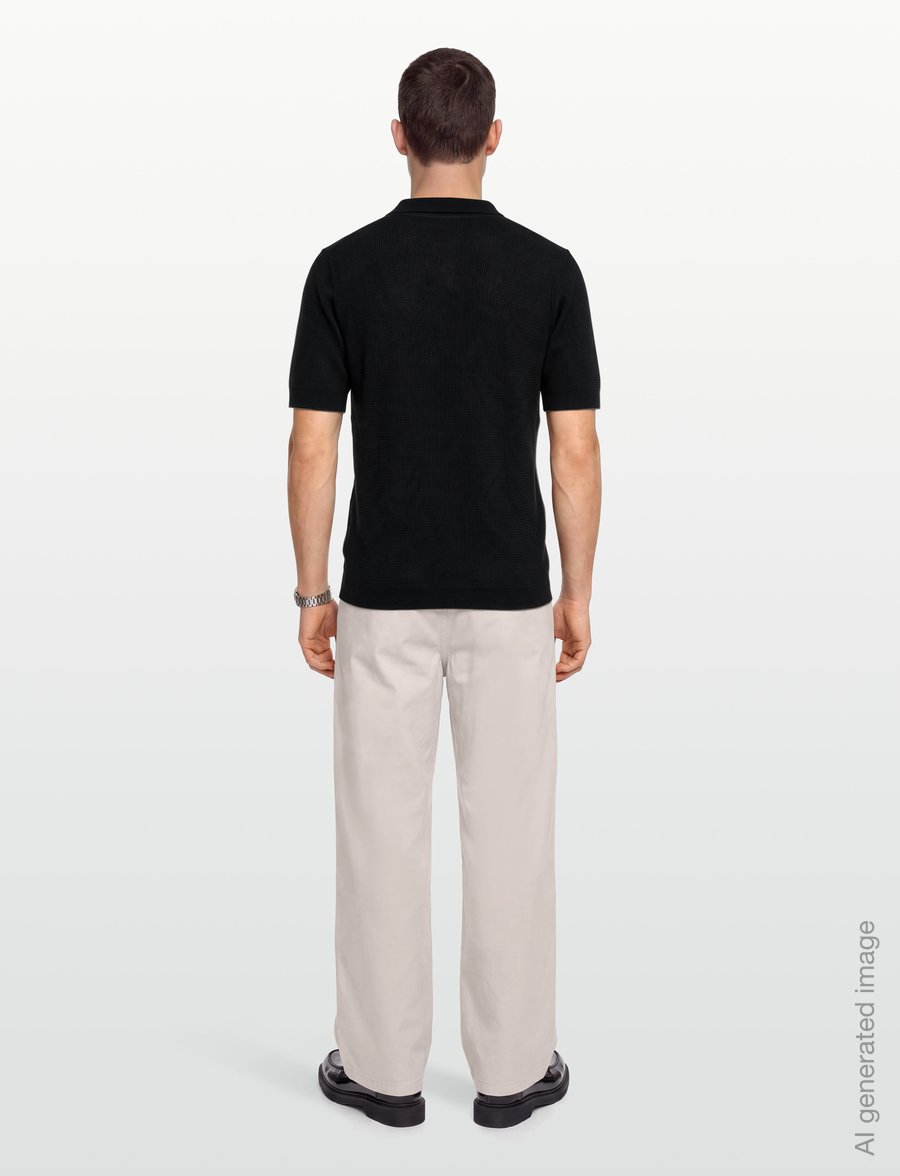Oscar Jacobson - Patrick Poloshirt - langärmlige strick-polohemden - black - 4
