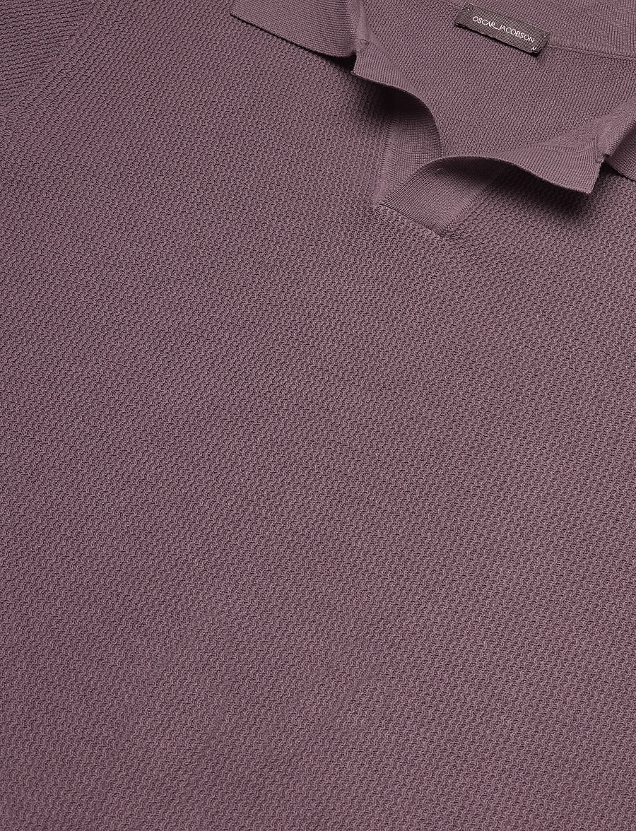 Oscar Jacobson - Patrick Poloshirt - langärmlige strick-polohemden - purple - 2