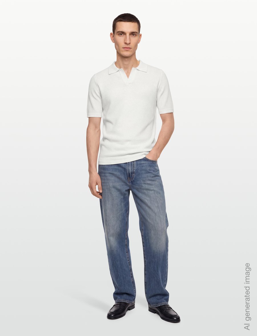 Oscar Jacobson - Patrick Poloshirt - langärmlige strick-polohemden - snow white - 0
