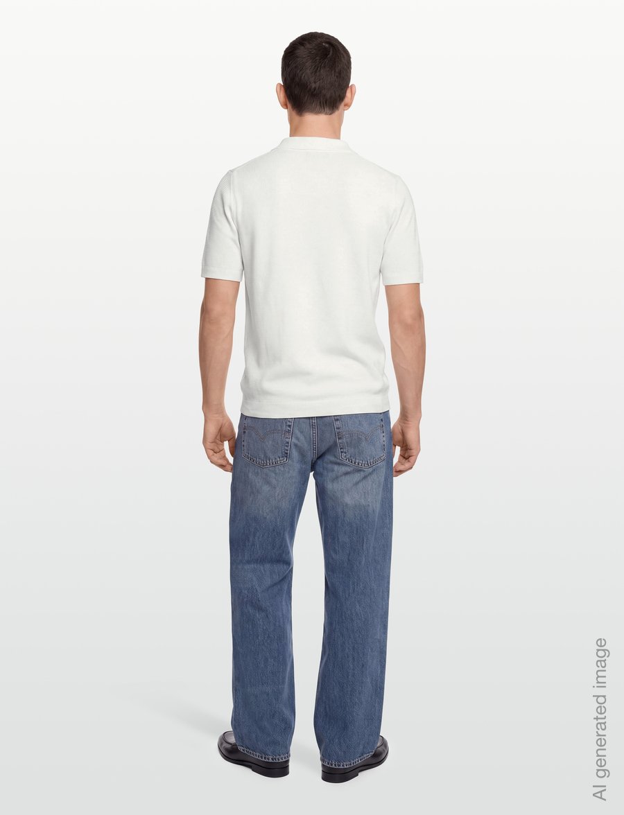 Oscar Jacobson - Patrick Poloshirt - langärmlige strick-polohemden - snow white - 4