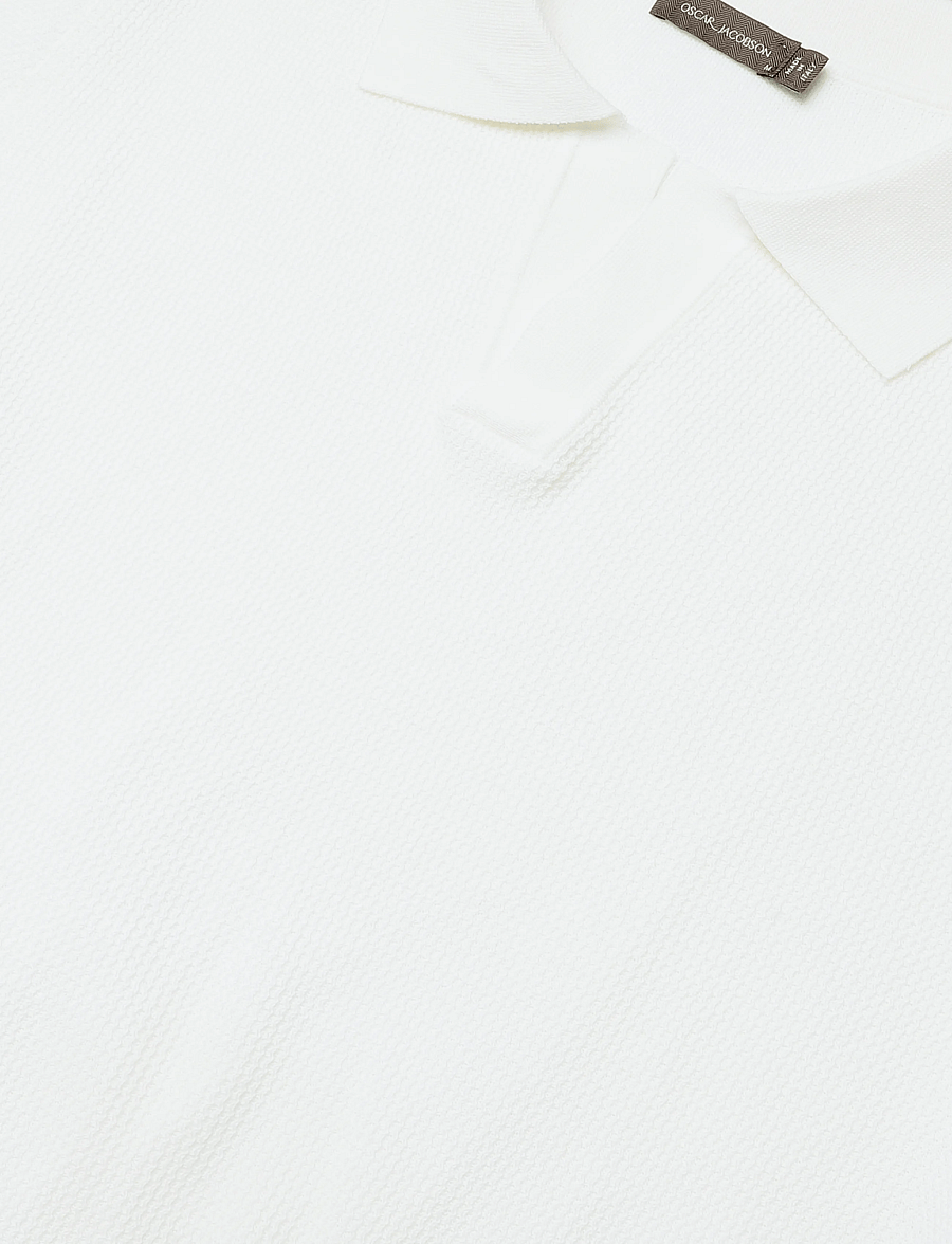 Oscar Jacobson - Patrick Poloshirt - langärmlige strick-polohemden - snow white - 5