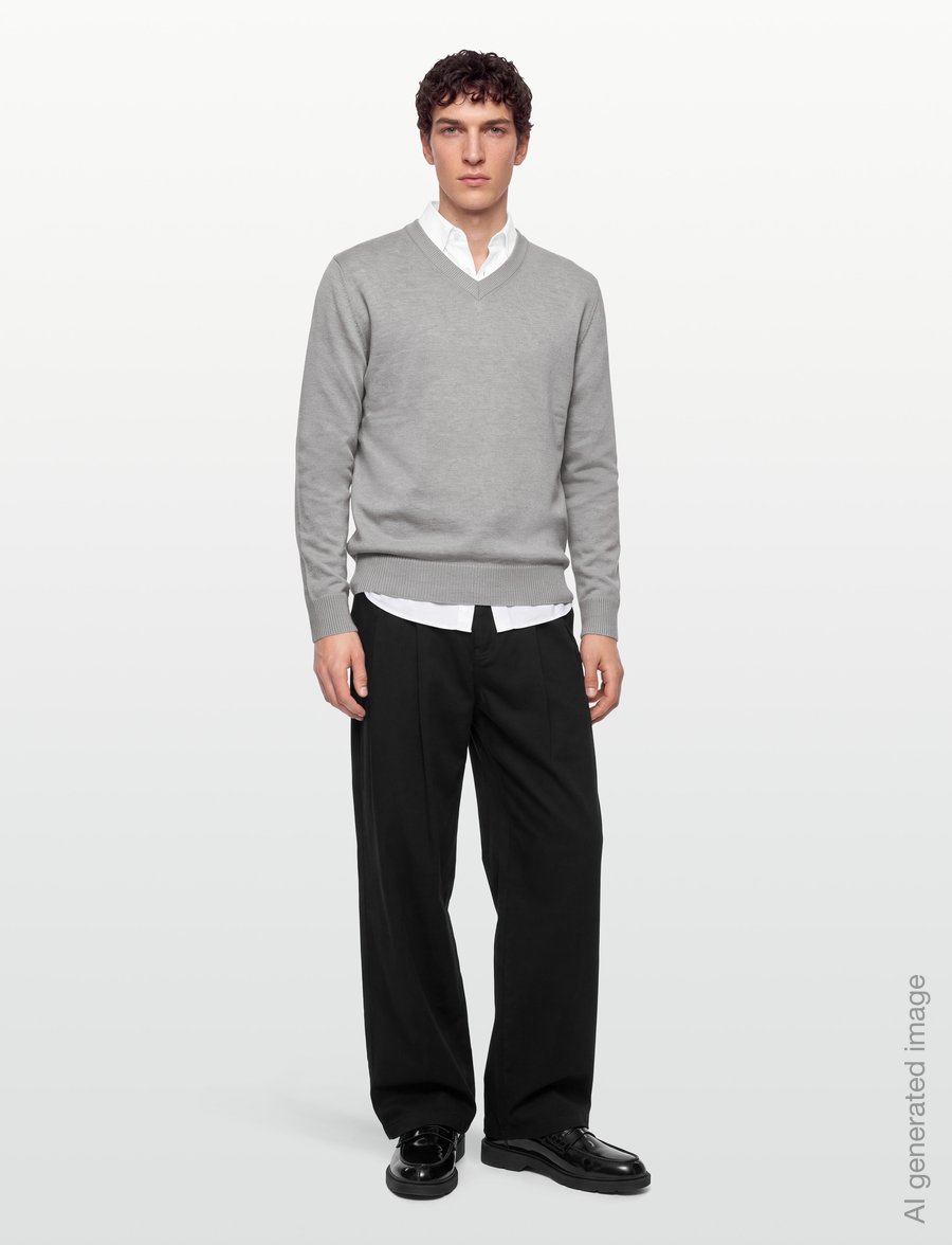 Oscar Jacobson - Gregor V-neck - v-ausschnitt - brick beige - 0
