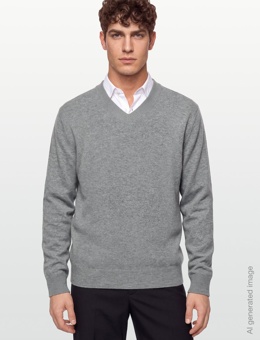 Oscar Jacobson - Gregor V-neck - v-ausschnitt - grey melange - 3