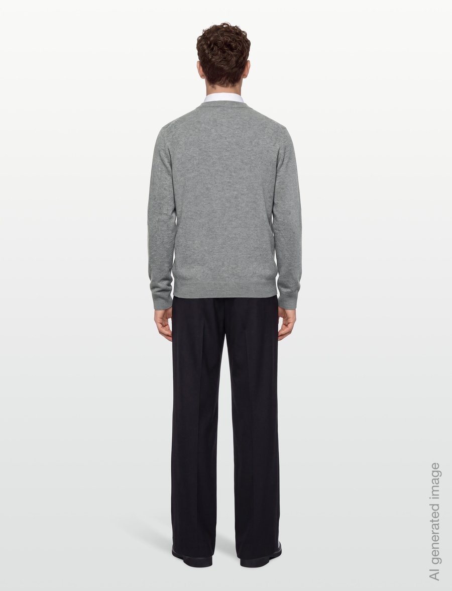 Oscar Jacobson - Gregor V-neck - v-ausschnitt - grey melange - 4