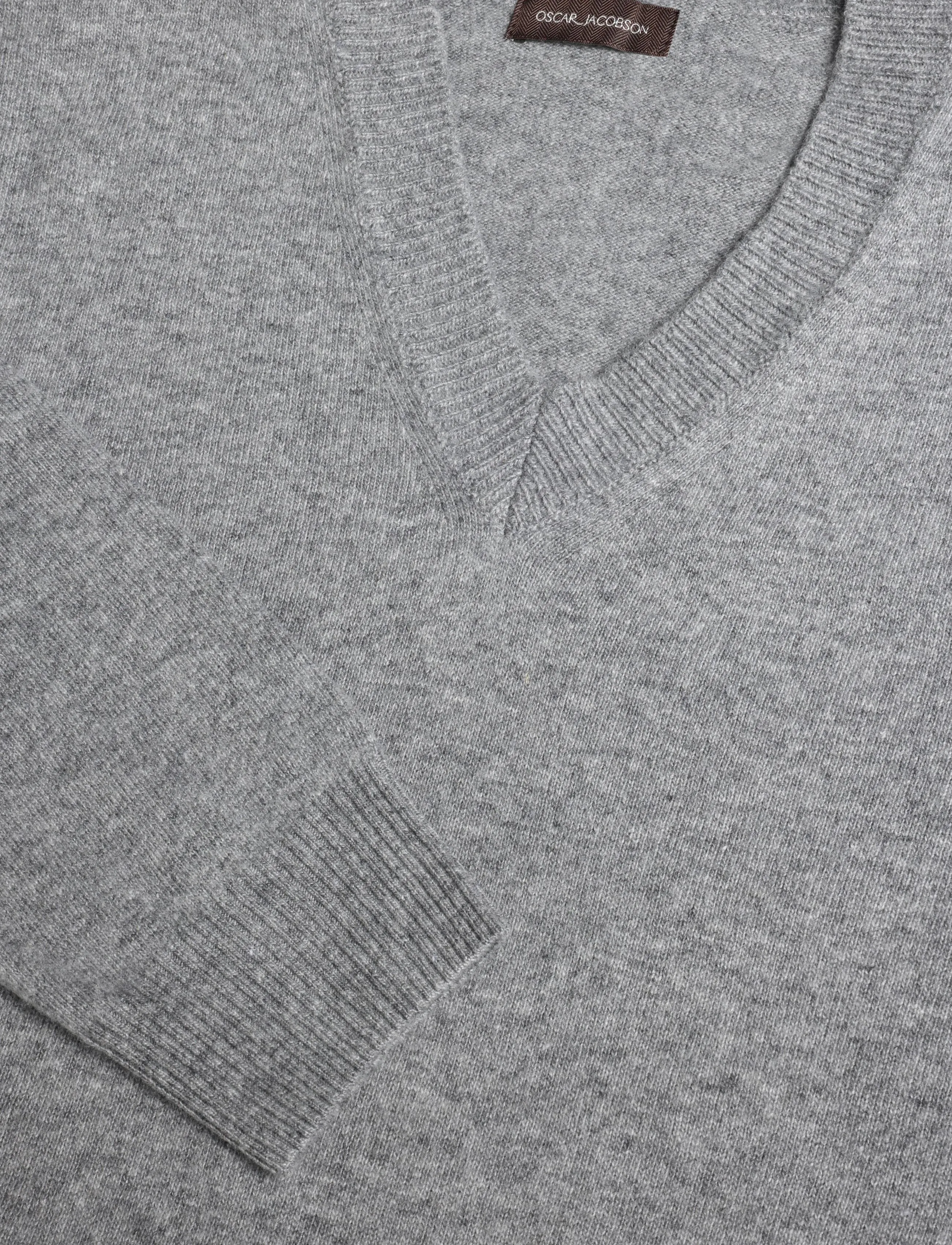 Oscar Jacobson - Gregor V-neck - v-ausschnitt - grey melange - 2