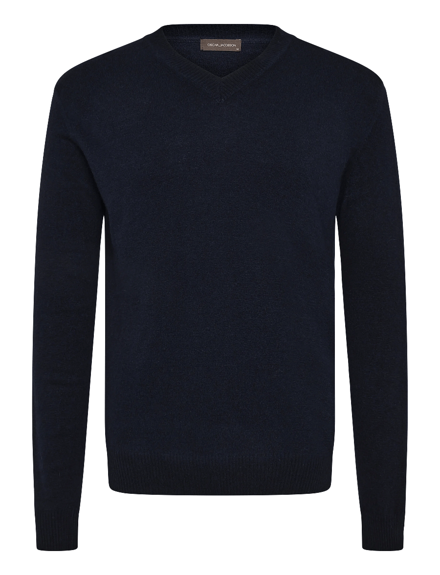 Oscar Jacobson - Gregor V-neck - v-ausschnitt - navy - 0