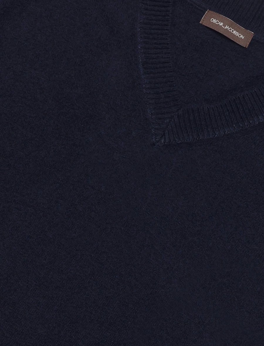 Oscar Jacobson - Gregor V-neck - v-ausschnitt - navy - 2