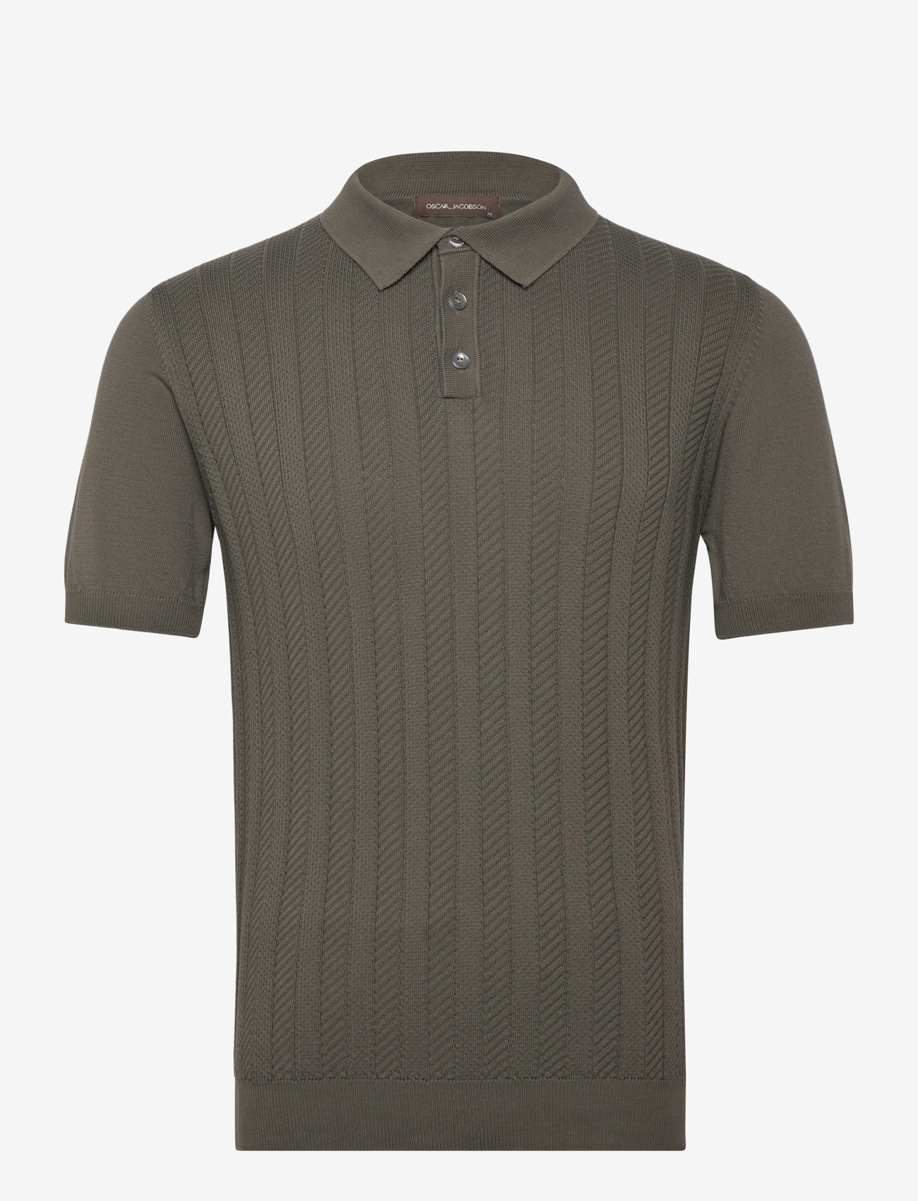 Oscar Jacobson - Barto Stripe Poloshirt - stickade pikéer - nettle green - 0