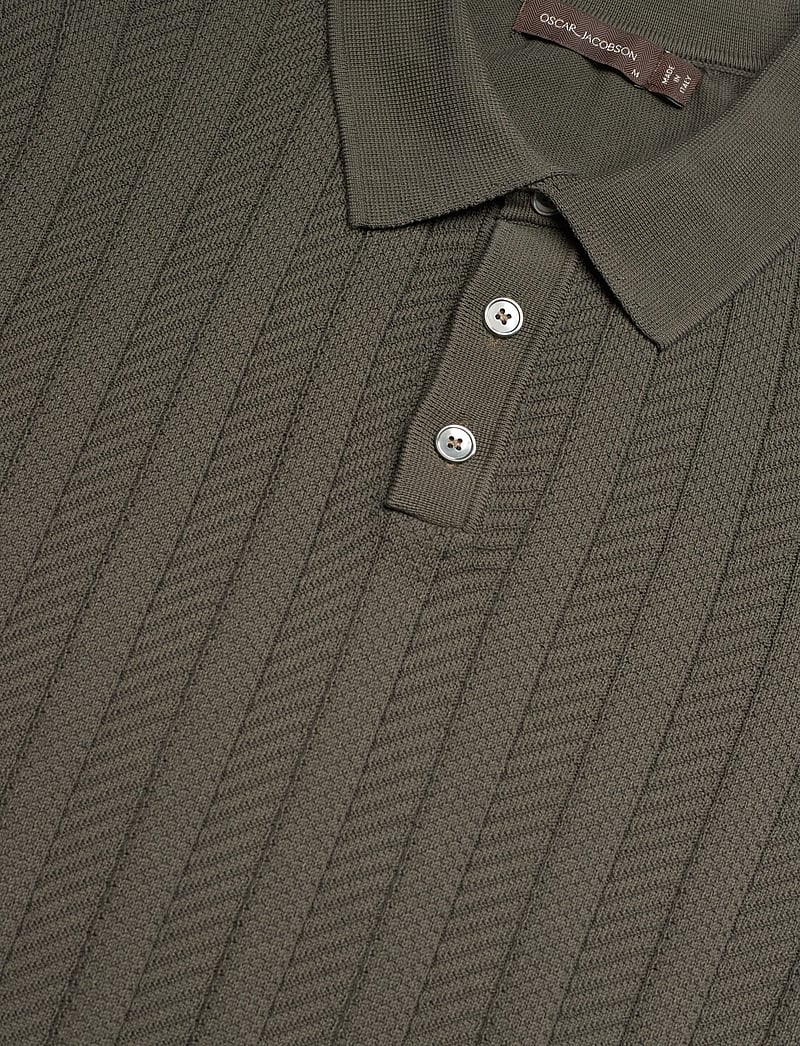 Oscar Jacobson - Barto Stripe Poloshirt - stickade pikéer - nettle green - 2