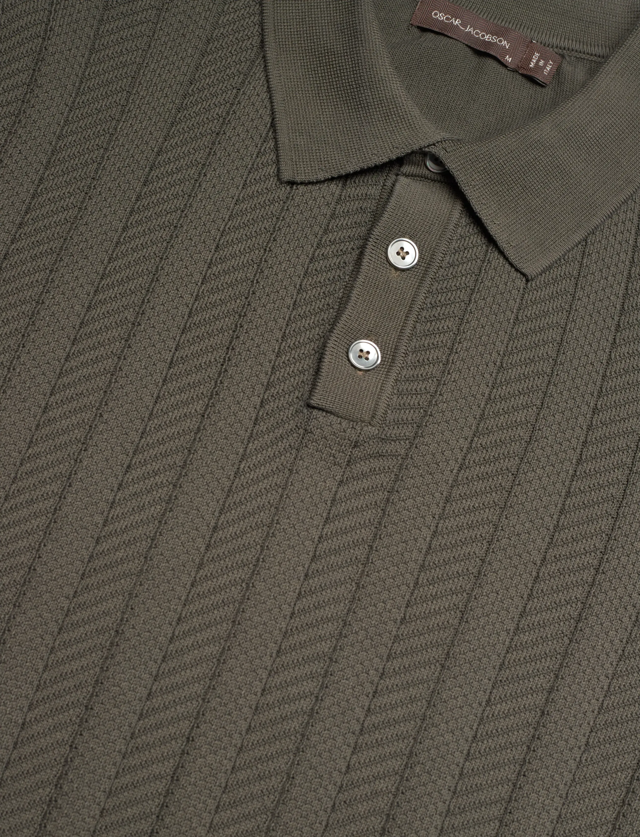 Oscar Jacobson - Barto Stripe Poloshirt - strikkede poloer - nettle green - 2