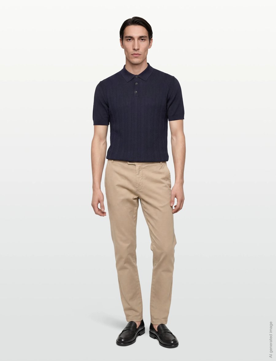 Oscar Jacobson - Barto Stripe Poloshirt - stickade pikéer - night blue - 0