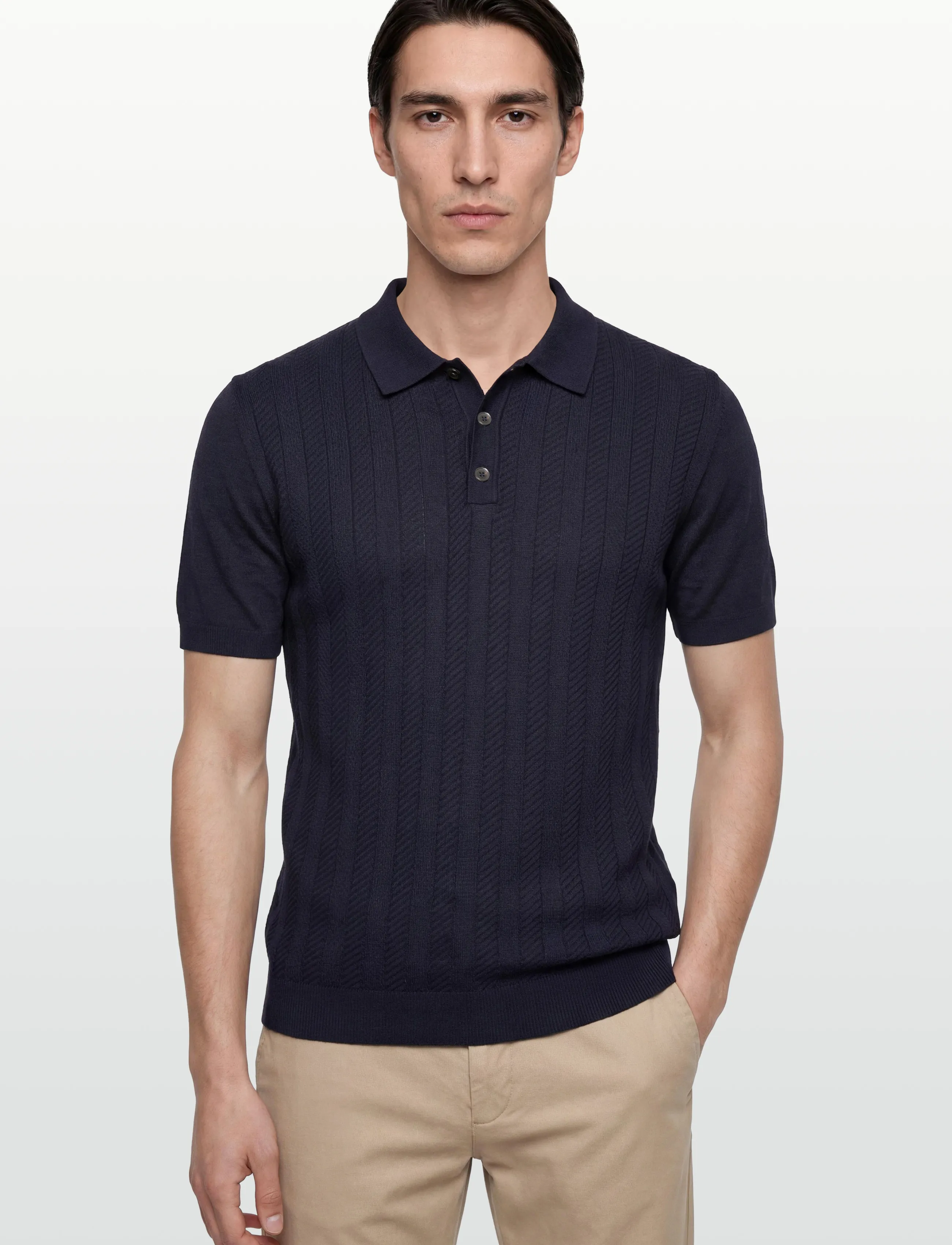 Oscar Jacobson - Barto Stripe Poloshirt - stickade pikéer - night blue - 3