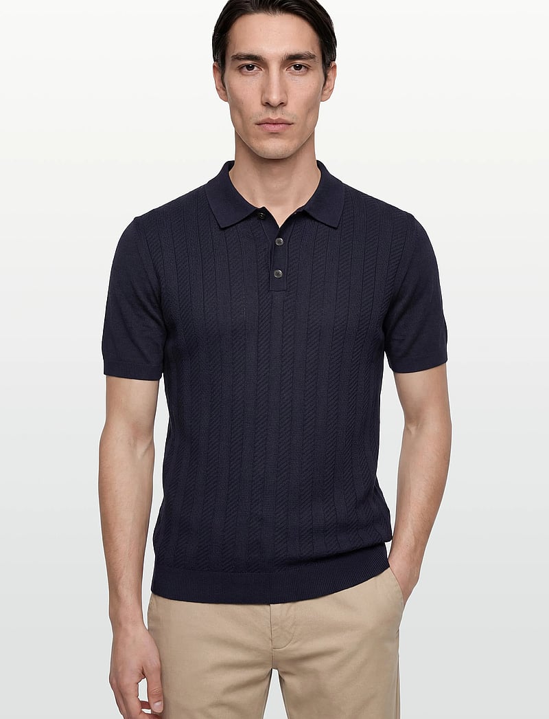 Oscar Jacobson - Barto Stripe Poloshirt - polostrik - night blue - 3