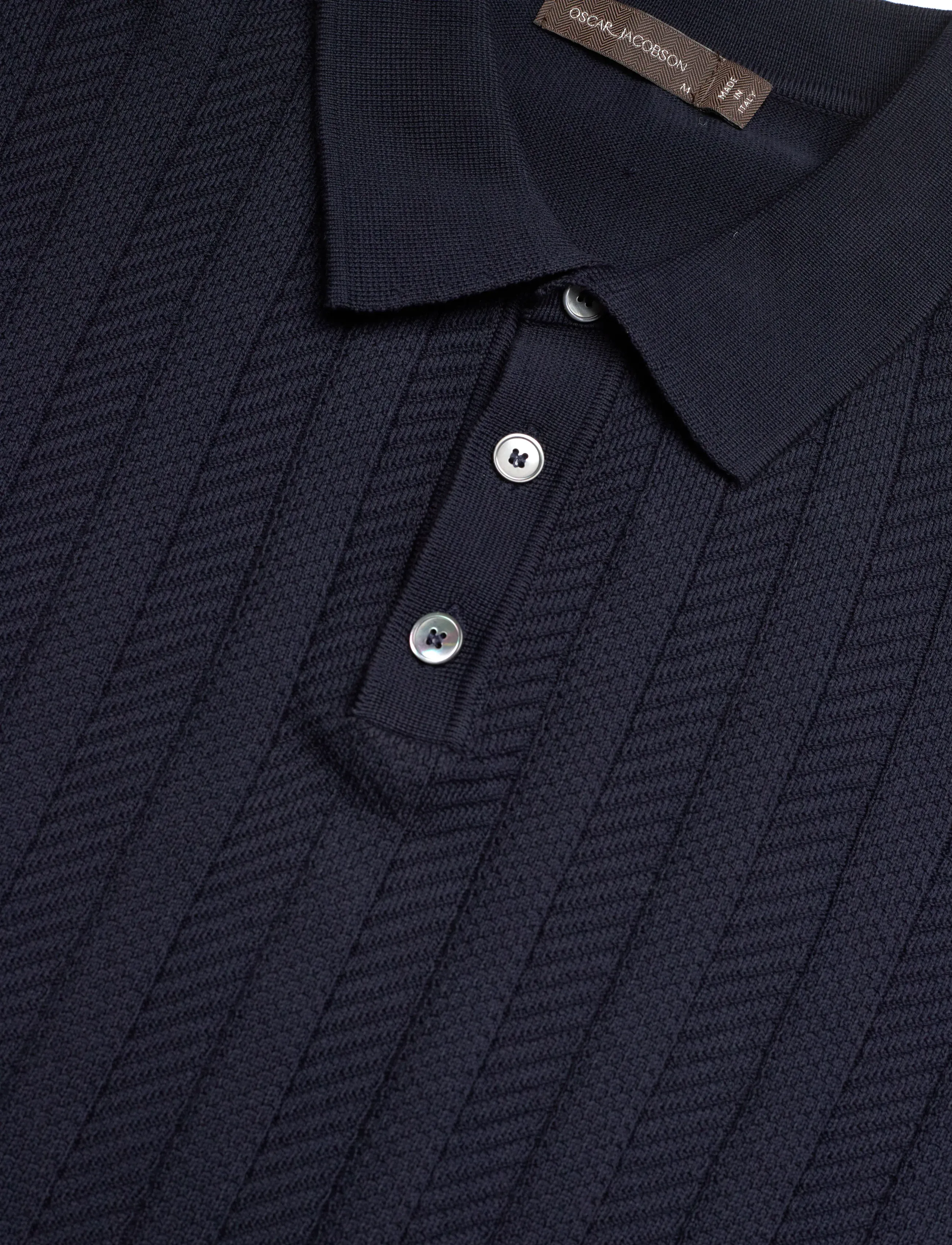 Oscar Jacobson - Barto Stripe Poloshirt - stickade pikéer - night blue - 5