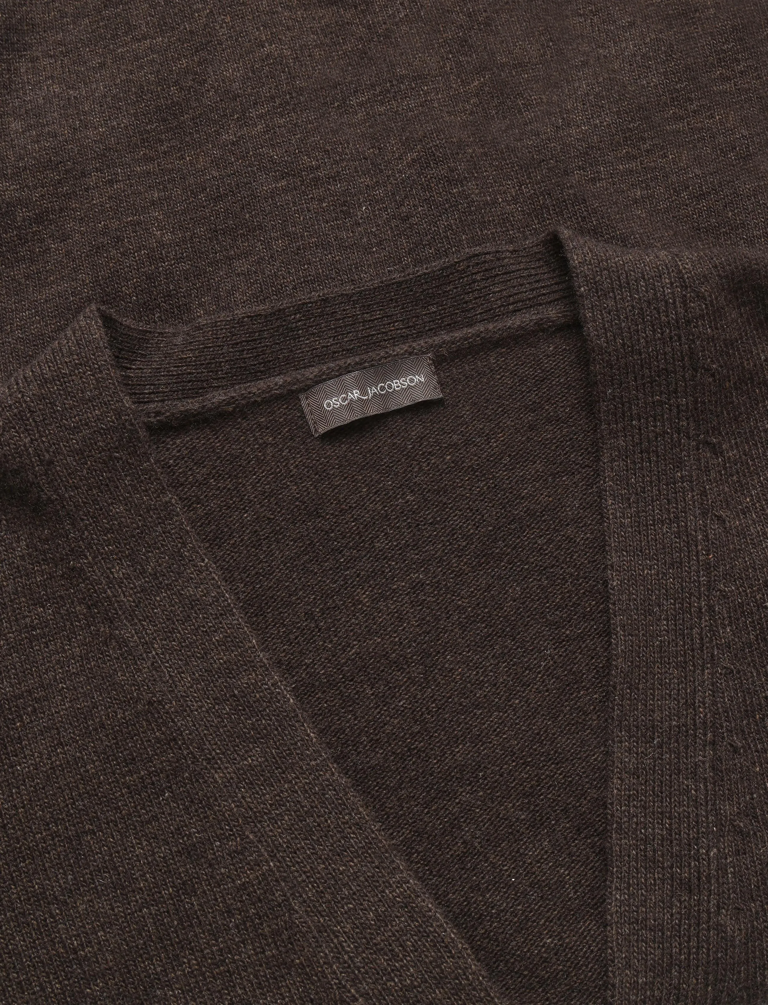 Oscar Jacobson - Eduardo Cardigan - cardigans - brown flannel - 2