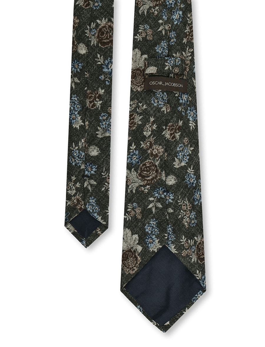 Oscar Jacobson - Tie - krawatten - olive green - 1