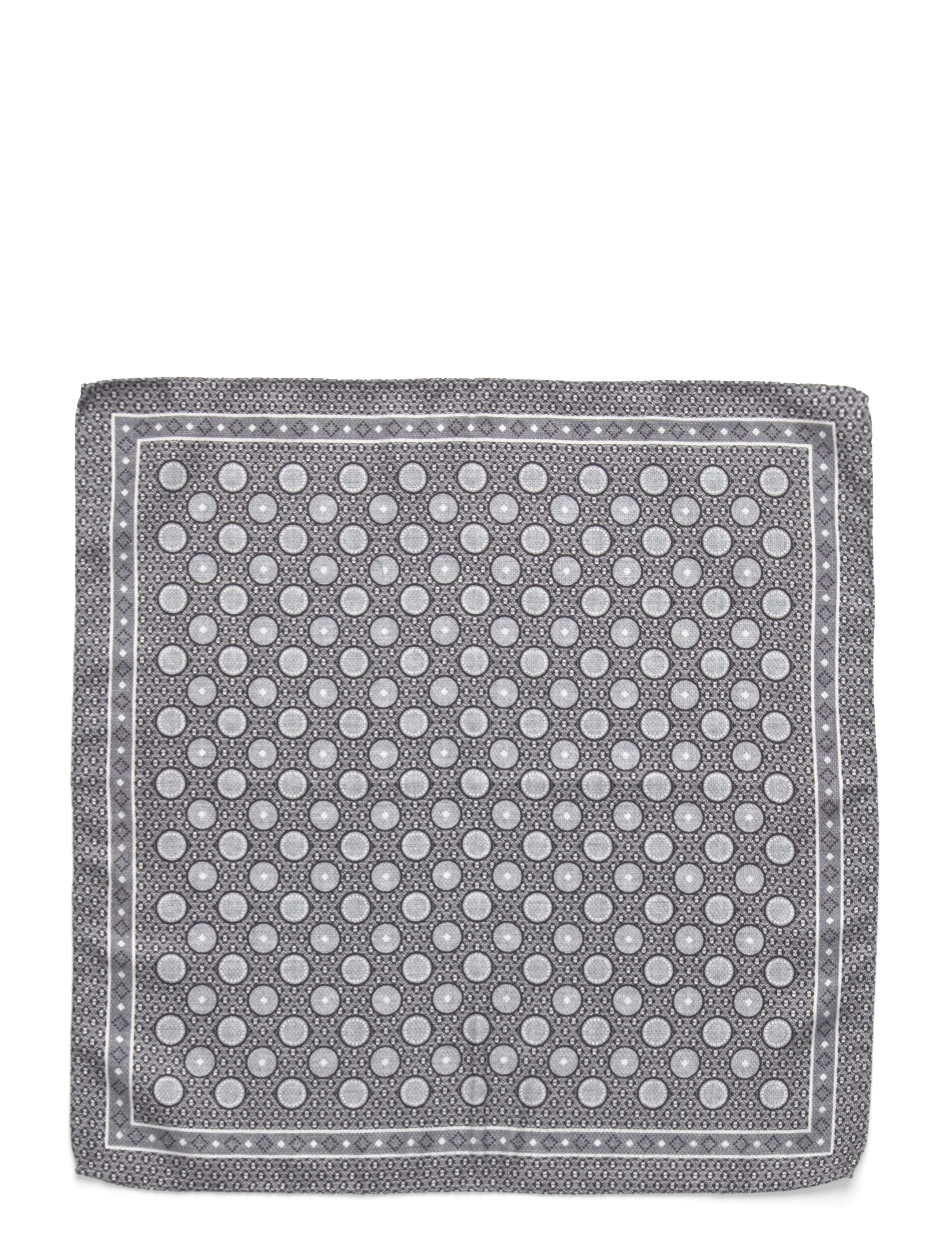 Oscar Jacobson Handkerchief, Mænd, Prikket Lommetørklæde, Grå, Str: ONE SIZE