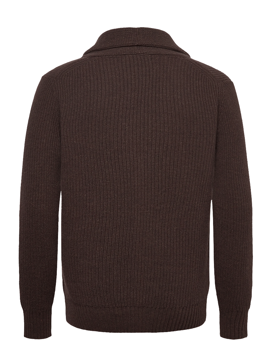 Oscar Jacobson - Roland Cardigan - koftor - dusk brown - 1