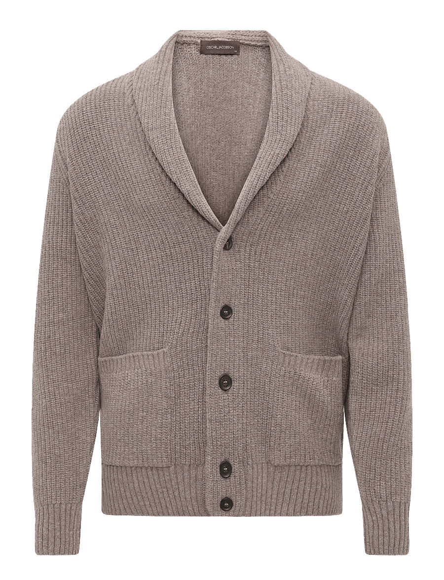 Oscar Jacobson - Roland Cardigan - cardigans - walnut beige - 0