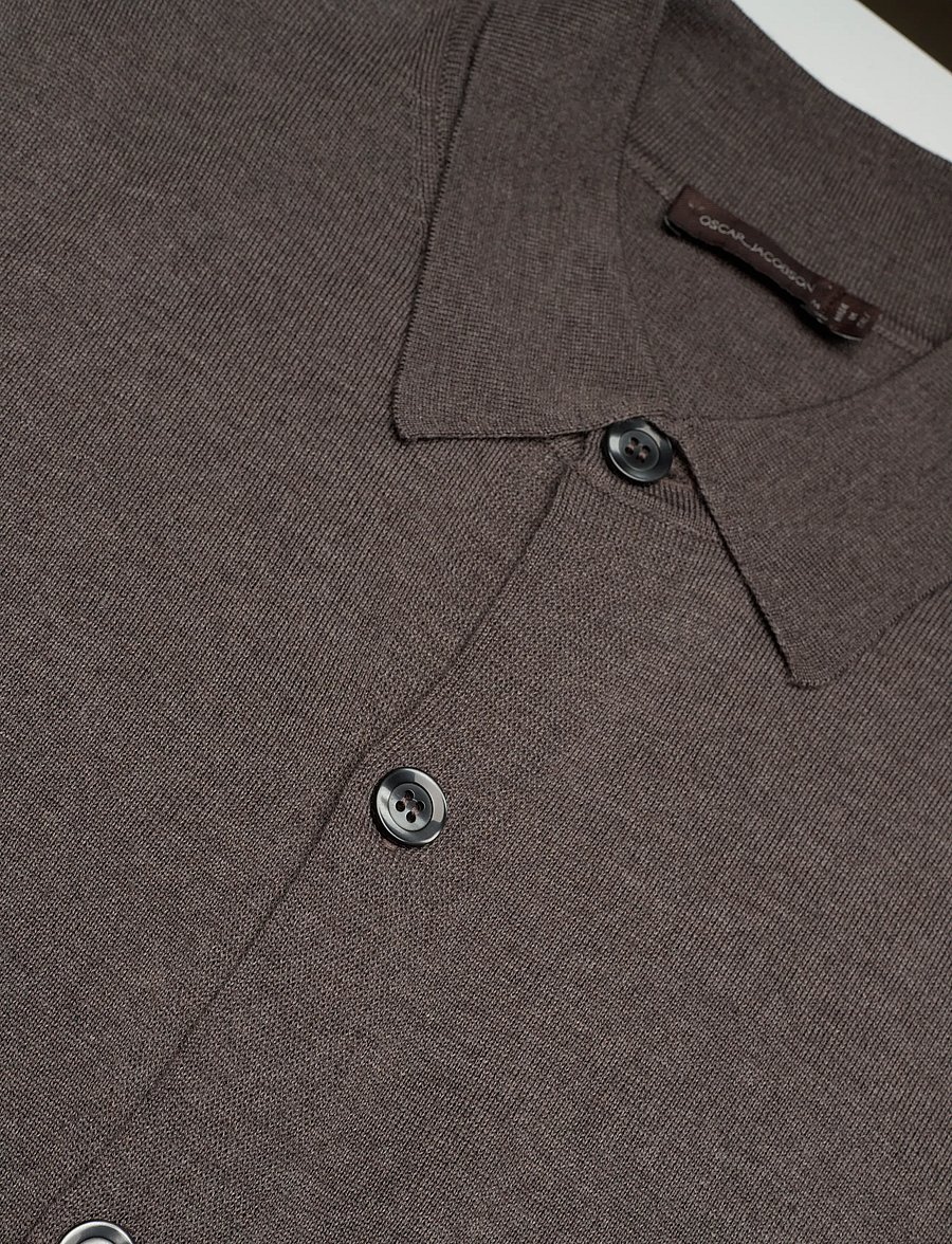 Oscar Jacobson - Cody Cardigan - cardigans - taupe brown - 2