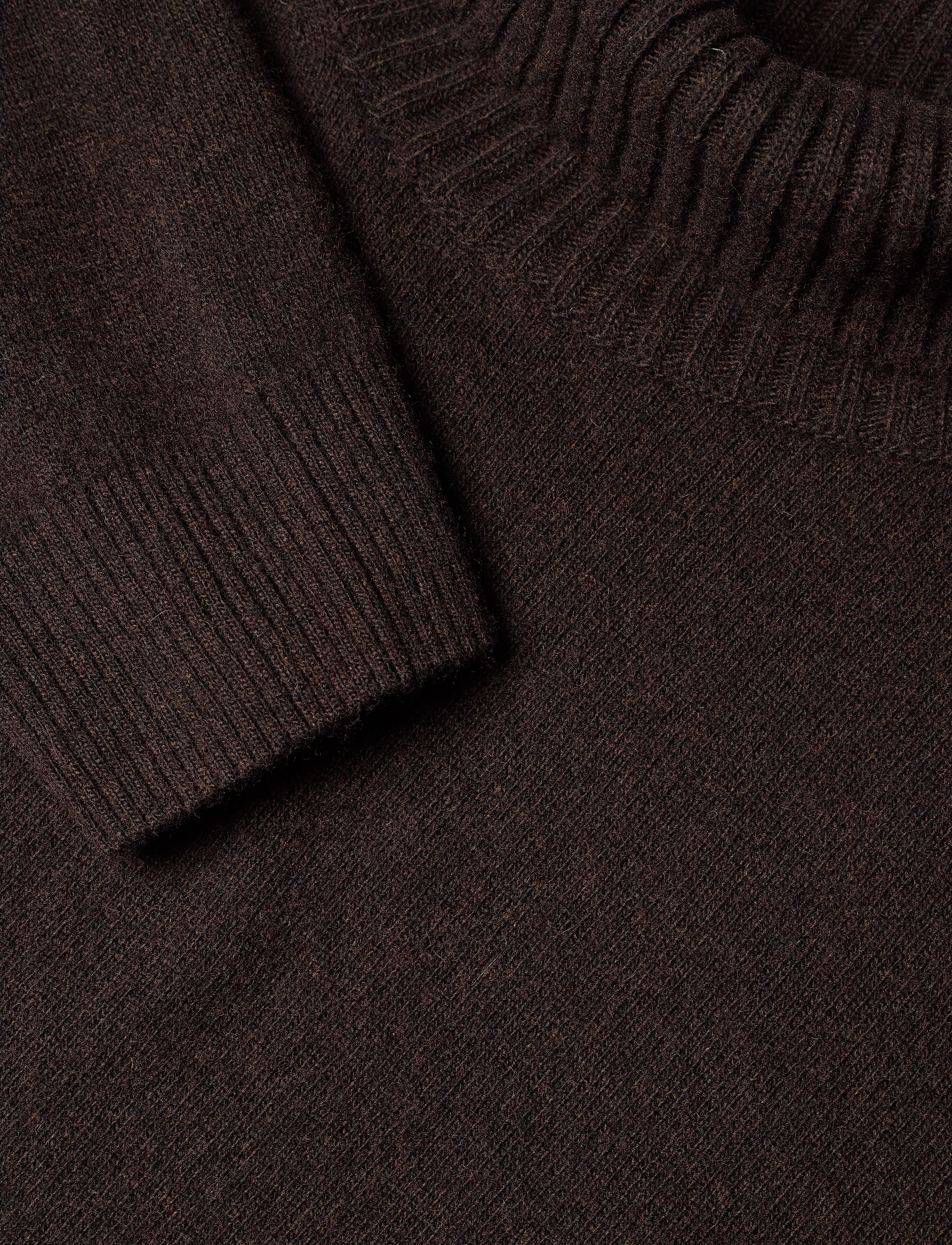 Oscar Jacobson - Salim Rollneck - turtlenecks - brown flannel - 2