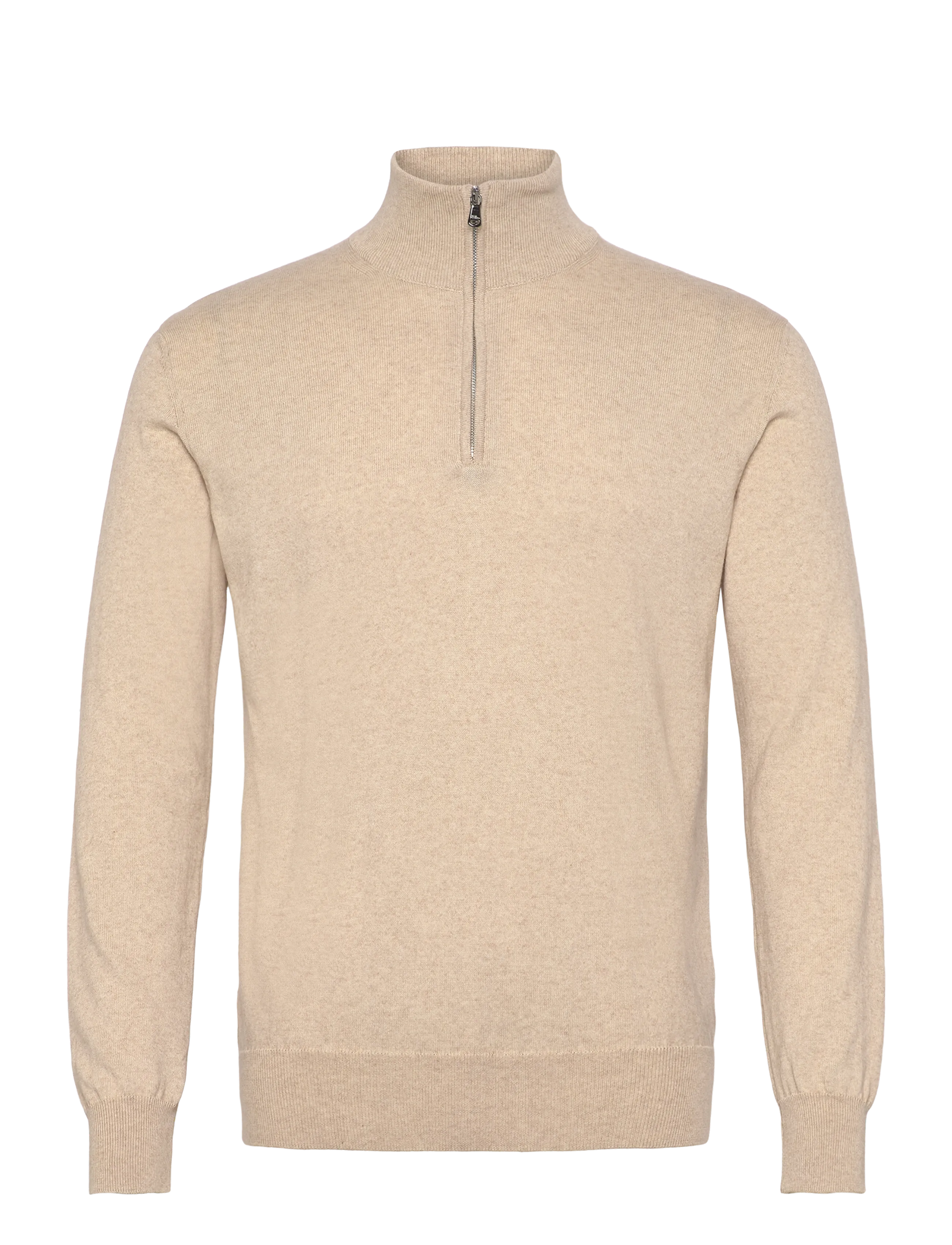 Oscar Jacobson Pat Half Zip - Pullover mit halbem Reißverschluss - LIGHT CAMEL BEIGE / beige