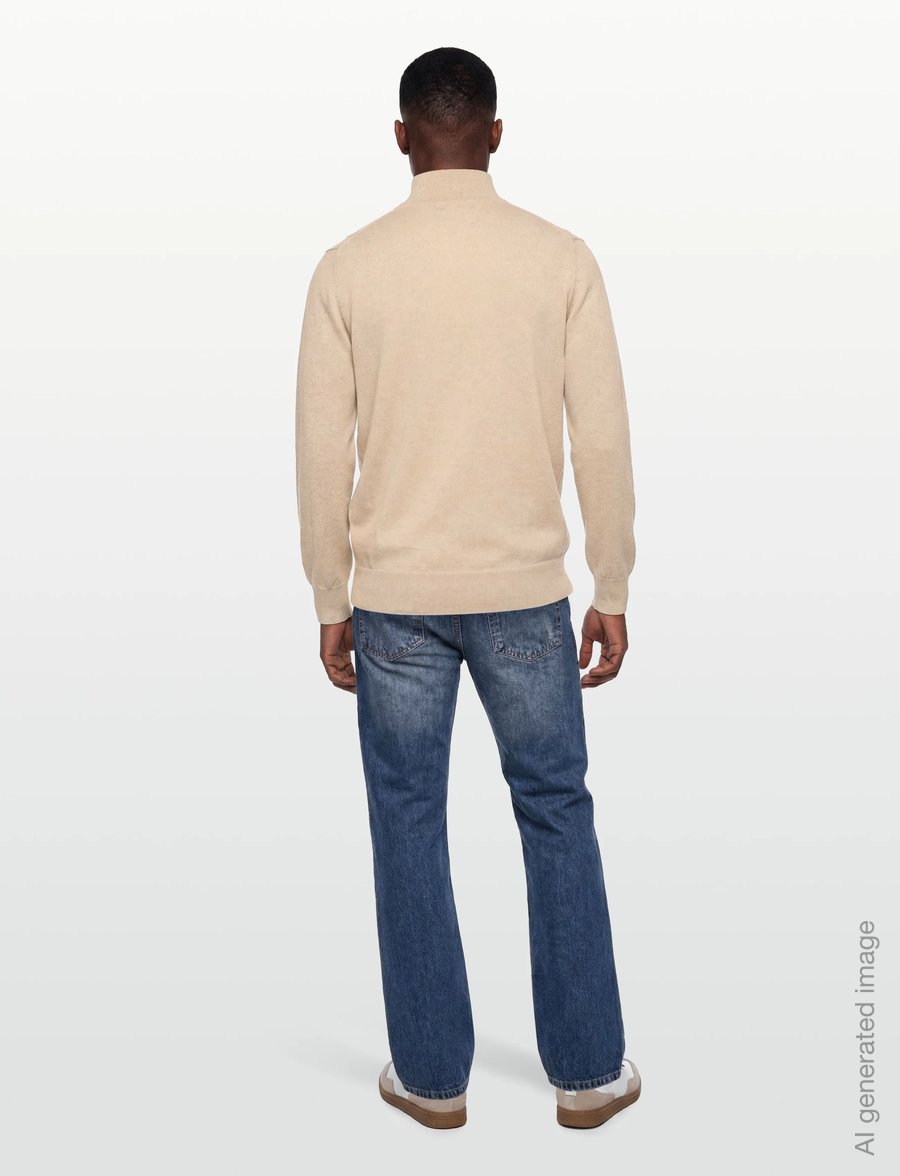 Oscar Jacobson - Pat Half Zip - half zip jumpers - light camel beige - 4