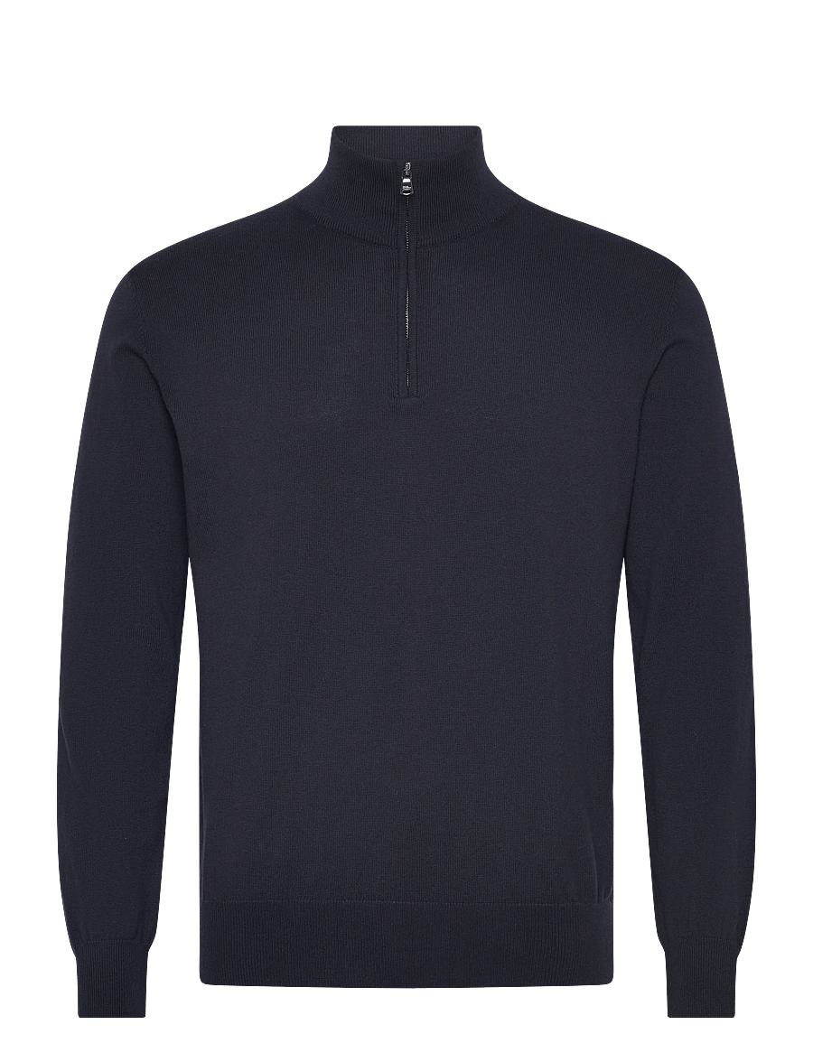 Oscar Jacobson - Pat Half Zip - half zip jumpers - night blue - 1