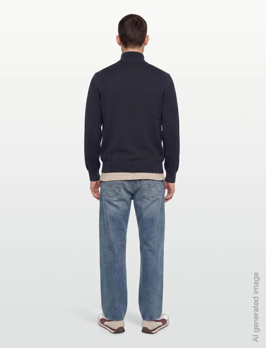 Oscar Jacobson - Pat Half Zip - half zip jumpers - night blue - 4