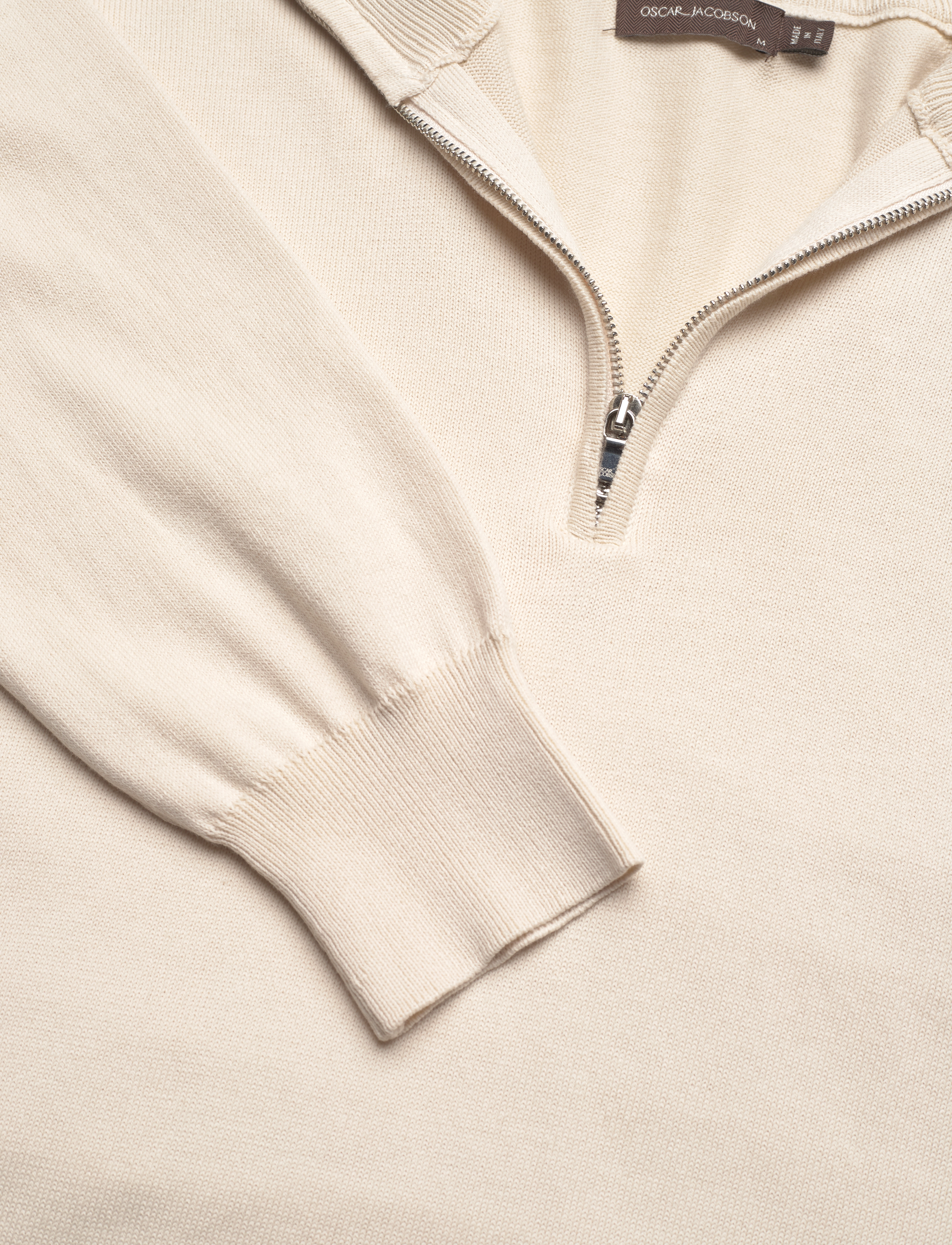Oscar Jacobson - Pat Half Zip L-S - creme white - 2