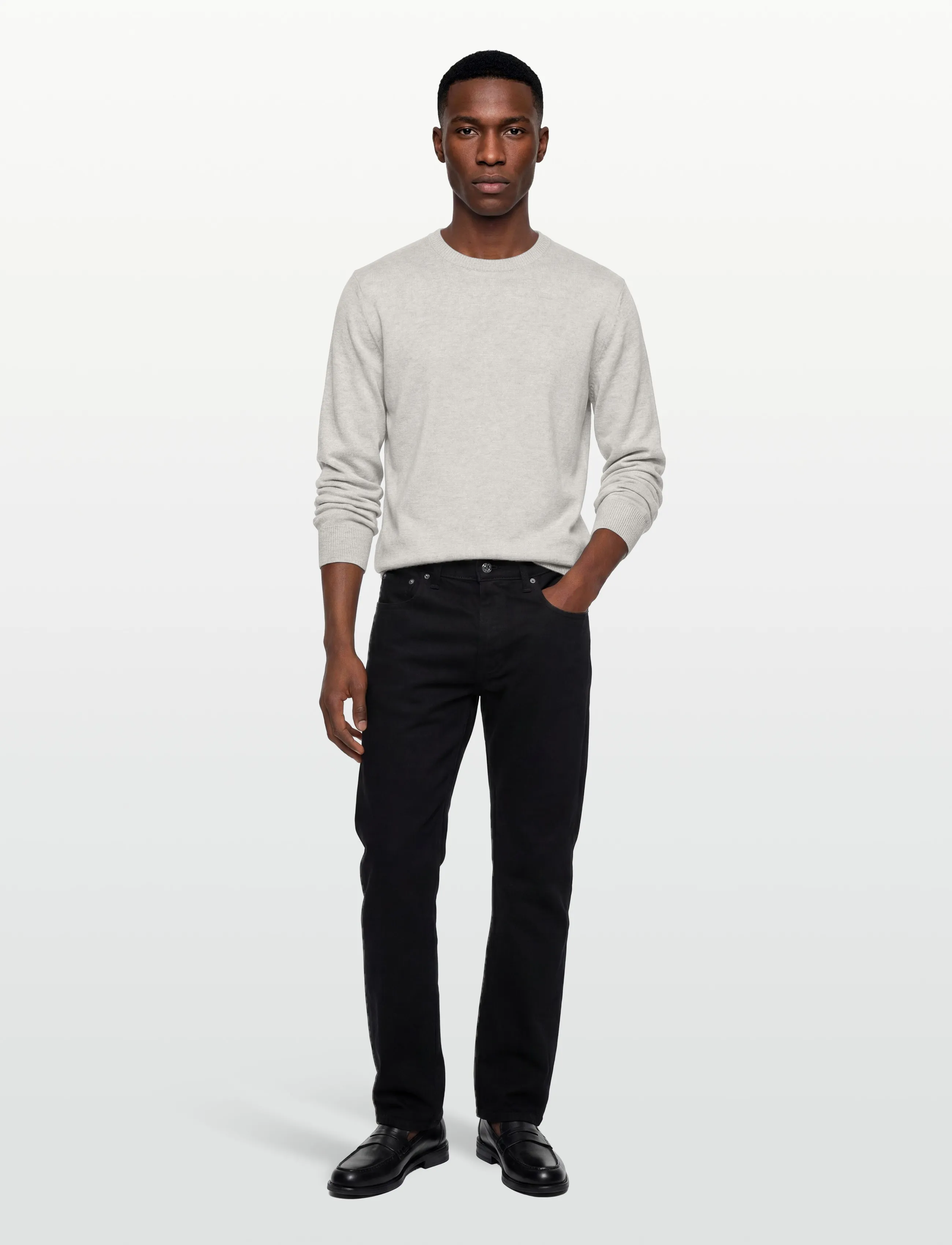 Oscar Jacobson Valter Roundneck - Riided - GREY MELANGE / grey