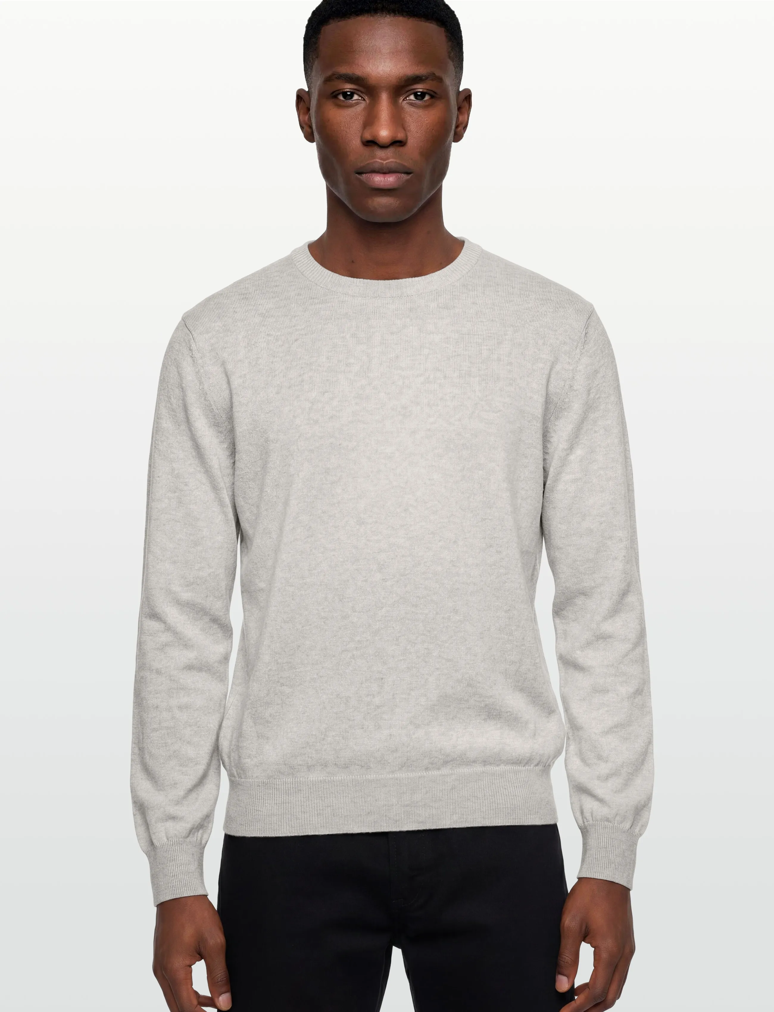 Oscar Jacobson - Valter Roundneck - rundhals - grey melange - 3