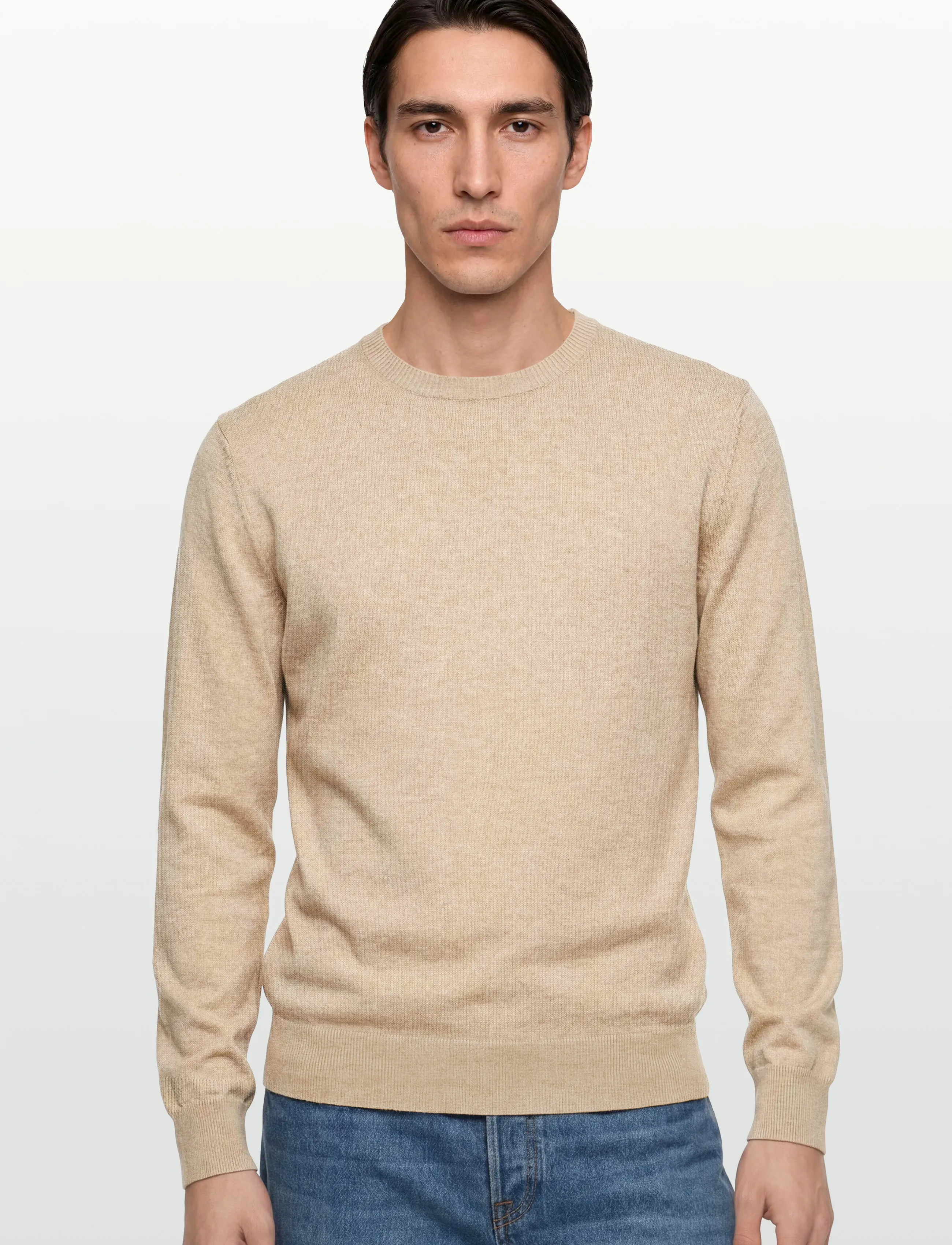 Oscar Jacobson - Valter Roundneck - rundhalsad - light camel beige - 3
