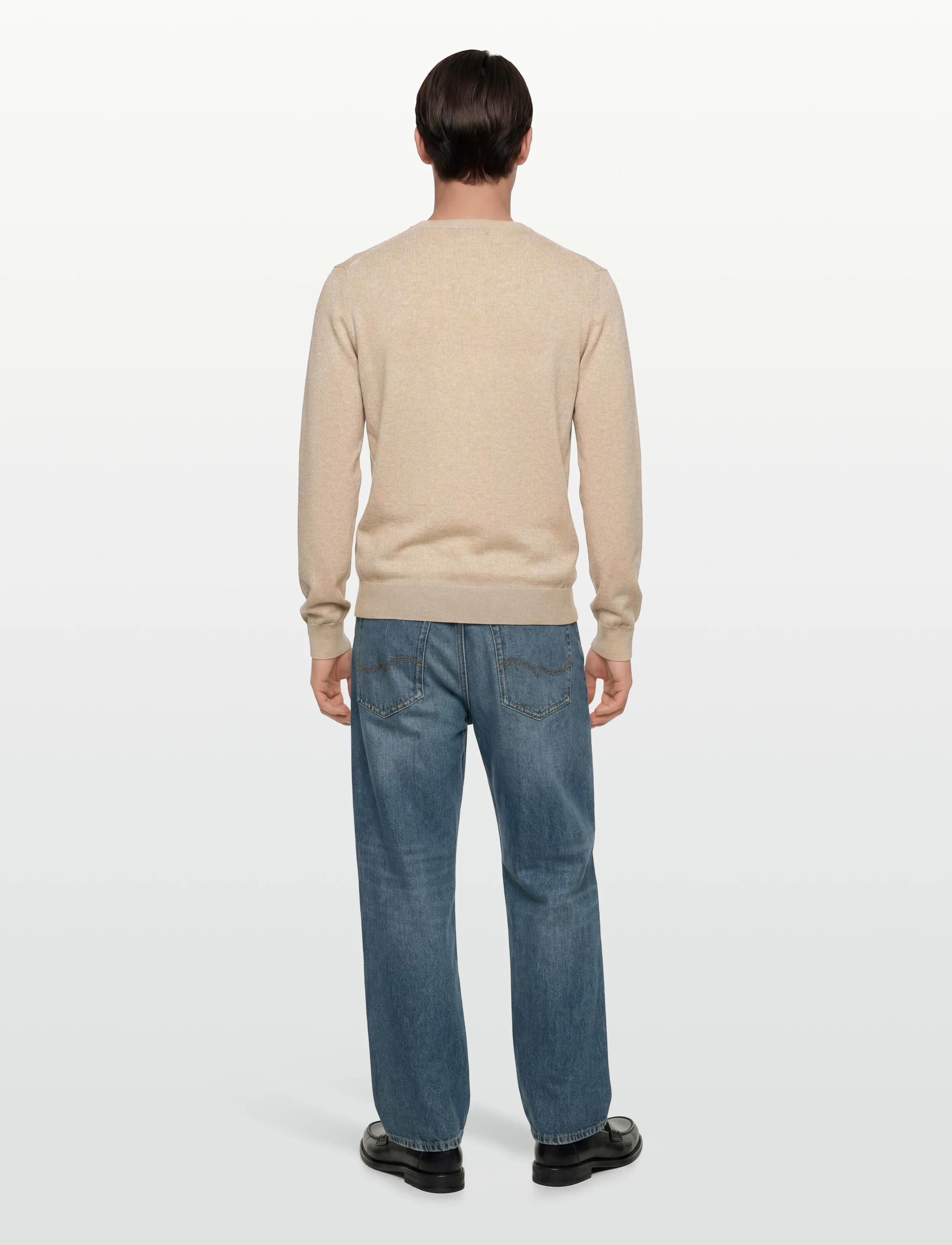 Oscar Jacobson - Valter Roundneck - rundhalsad - light camel beige - 4