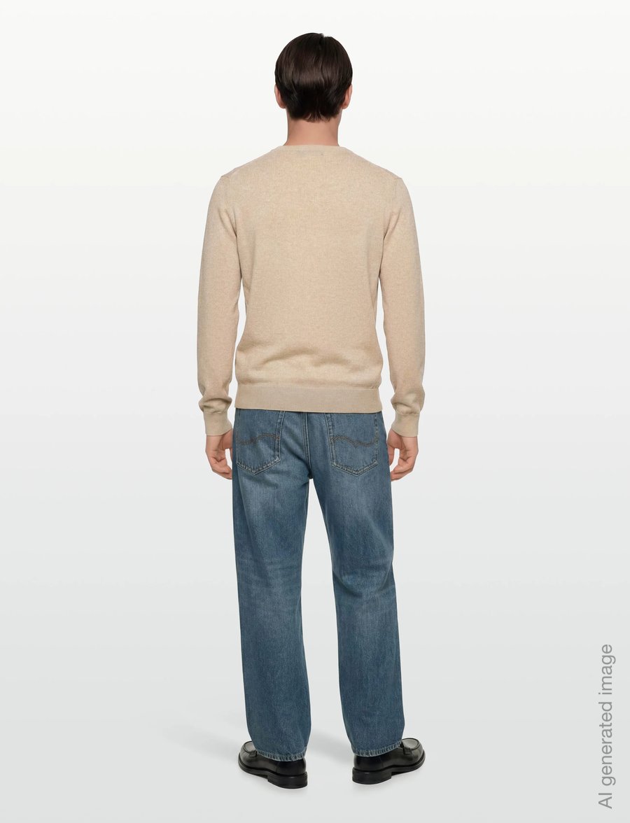 Oscar Jacobson - Valter Roundneck - adījumi ar apaļu kakla izgriezumu - light camel beige - 4