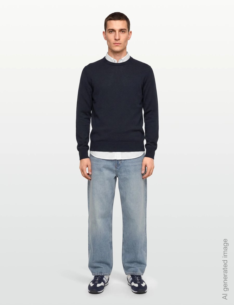 Oscar Jacobson - Valter Roundneck - knitted round necks - night blue - 0