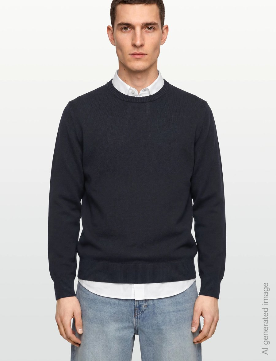 Oscar Jacobson - Valter Roundneck - knitted round necks - night blue - 3