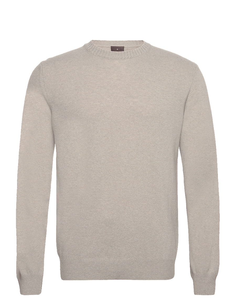 Oscar Jacobson - Valter Roundneck - Ümmarguse kaelusega kudumid - brick beige - 0